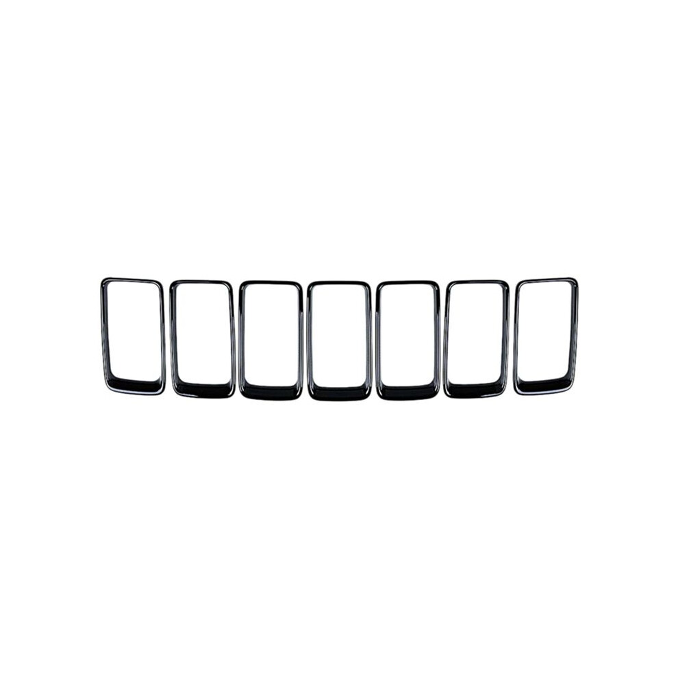 7Pc Gloss Grill Ring Front Grille Inserts Cover Trim Kit For Grand Cherokee 2014-2016 Black 6033457990925