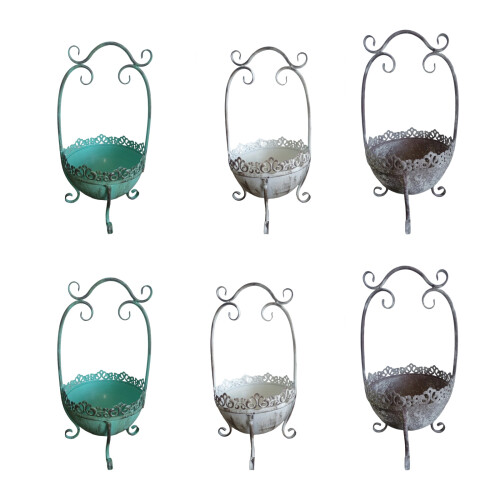Durable Wrought Iron Flower Pot Container-Small iron color 1