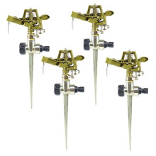 Pulsating Sprinklers with Brass Nozzle Heavy Duty Water Sprinkler Sprinklers Base, ForArea Lawn Patio Garden 4 Pc