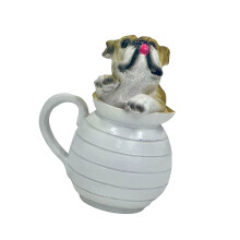 Hundefigur aus Kunstharz, handbemalt, Schreibtisch-Ornamente,-2
