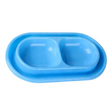 Modern Ants Resistant Plastic Cats Bowl Set Double Dish-Blue S