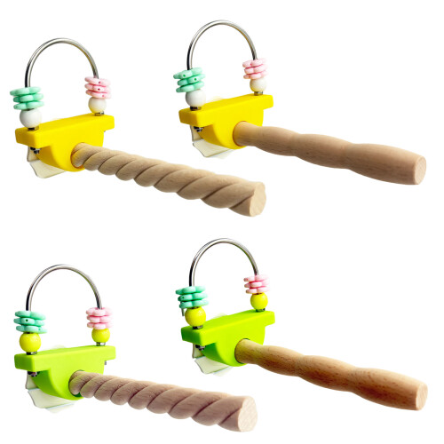 Durability Wooden Parrots Gym Interactively-Green Gourd stick 1