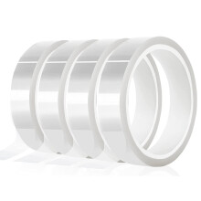 4 Rollen 20Mm X33M(108Ft) Clear Heat Tape voor Htv Elektrische Tape Transparant Hoge Temperatuur Sublimatie Hittebestendig