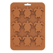Moule en Silicone à 9 cavités en forme de tortue, Simple à-brun