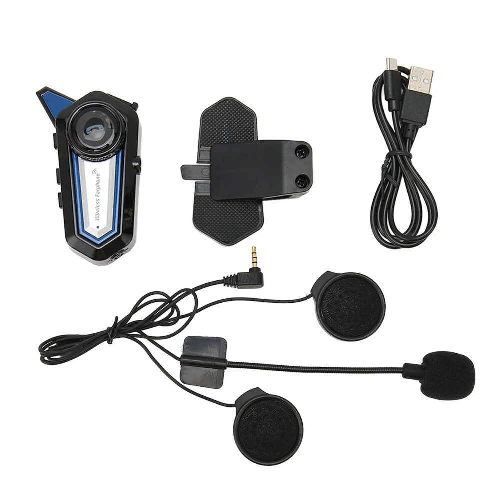 Hands Free Communication Motorcycle Bluetooth Headset Noise Cancelling Technology Full Duplex Intercom Stereo Music Waterproof Design Voice Control 9175034624926