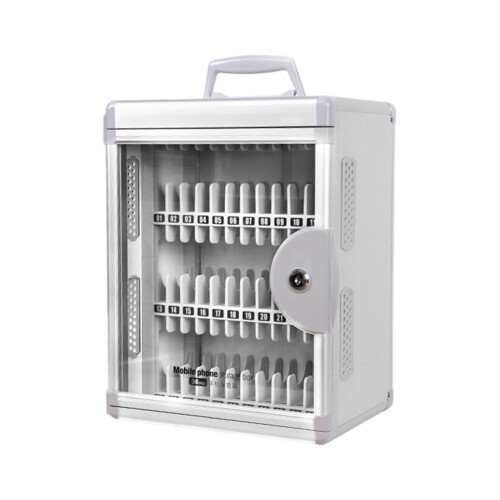 Secure Mobile Phone Locker Cabinet with Key for-Gray 36 bit