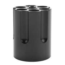 Revolver Pen Holder with 6 Slot Cylinder Design Heavy Duty Non-Slip Aluminum Alloy Office  Ornament