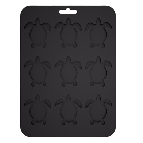 Dishwasher Safe Turtles Shape Silicone Tray for Ice Cubes-Black