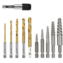 Schraubenausdreher-Set, 11-Teiliges Easy Out Bolzenausdreher-Set, Umkehrbohrer-Ausdreher-Set für Entfernen Abgebrochener Schrauben