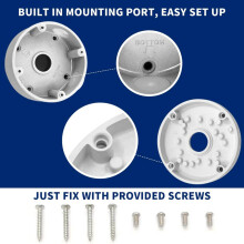 Universal Security Camera Junction Box Mount Bracket,Outdoor Use Waterproof Wall Ceiling Mount Cable Base Boxes