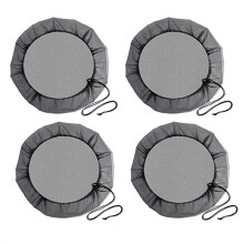 Mesh Cover for Rain Barrels, 4 Pcs Rain Netting Screen with Drawstring for Protecting Fallen Leaf Debris