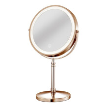 Espejo de Maquillaje Recargable LED 10X con 3 Colores, Espejo CosméTico de Aumento Ajustable de Brillo 2 Lados-C