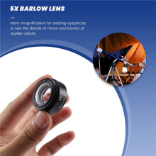 Lentille Barlow 5X pour Tout M28X0.6 Filetage 1.25 Pouces Oculaire TéLescope Astronomie Tube D'Extension Diagonale ou Adaptateur de CaméRa