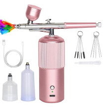 Kit Aerografo - Compressore Aerografo Portatile Ricaricabile, Aerografo Automatico Professionale Senza Fili, per Nail Art, Trucco A