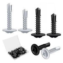 Metal Screws Self Tapping,120P Stainless Steel Screws Set Assorted Flat Self Drilling Screws for Wood Drywall Metal