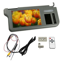 7Inch Gray Car Right Sun Visor Rear View Mirror Screen LCD Monitor 2 Channel Video