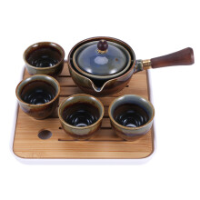 Porcelain Chinese Gongfu Tea Set Portable Teapot Set with 360 Rotation Tea Maker and Infuser Portable All in One Gift B
