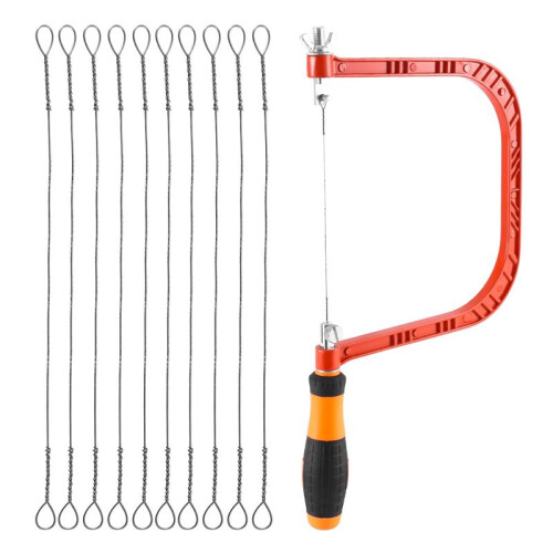 Serra Manual de 6 Polegadas, Moldura de Coping de Serra Traste e Conjunto Extra de 20 PeçAs de Lâminas de SubstituiçãO para Madeira, PláStico,