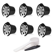 Coffee Filters for Stainless Steel Mech Refillable Coffee Capsule Pod Dripper Basket Cup Cafeteira Black 6PCS