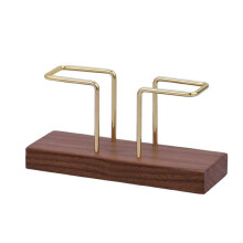 Serviettenhalter für Tische, Walnussholz, GläNzender Metallhalter, Separate Taschentuchspender für KüChe und Restaurant B