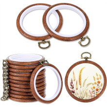 3 Inch Embroidery Hoops, 12 Pcs Embroidery Hoop Frame Circular Wood Rubber Hoops for Sewing, , DIY Hanging Gifts