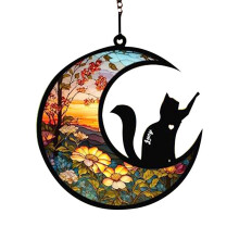 Cat Memorial Suncatcher, Personalized with Name Date Cat Breeds Suncatcher, Pet Loss Suncatcher, Stained Acrylic Light