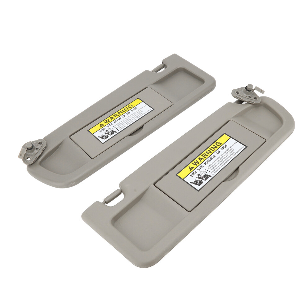Pair Car Sun Visors For Civic 2006Â2011 With Mirror, Sturdy Fit Gray 7901385280458