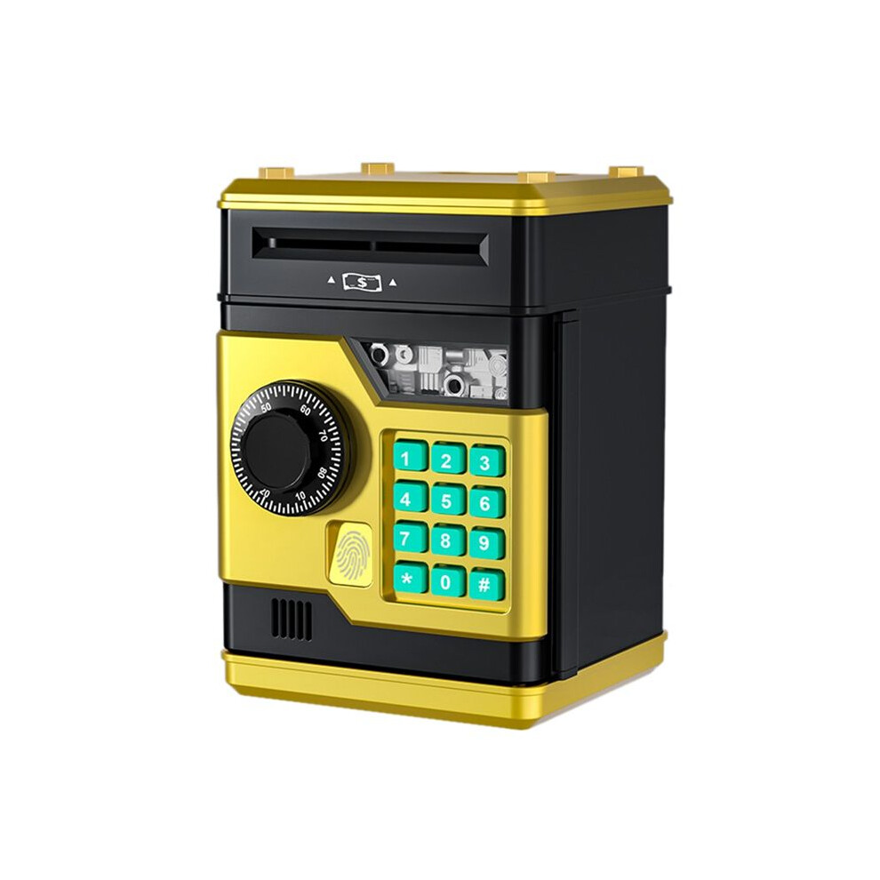Electronic Piggy Bank Atm Password Money Box Safe Fingerprint Automatic Banking Kids Gift Money Box Gold Saudism