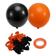 Oranje en Zwarte Ballonnen, Halloween-Ballonnenset, 67 Stuks 12 Inch Zwart Oranje Latex Ballonnen voor Halloween-Viering