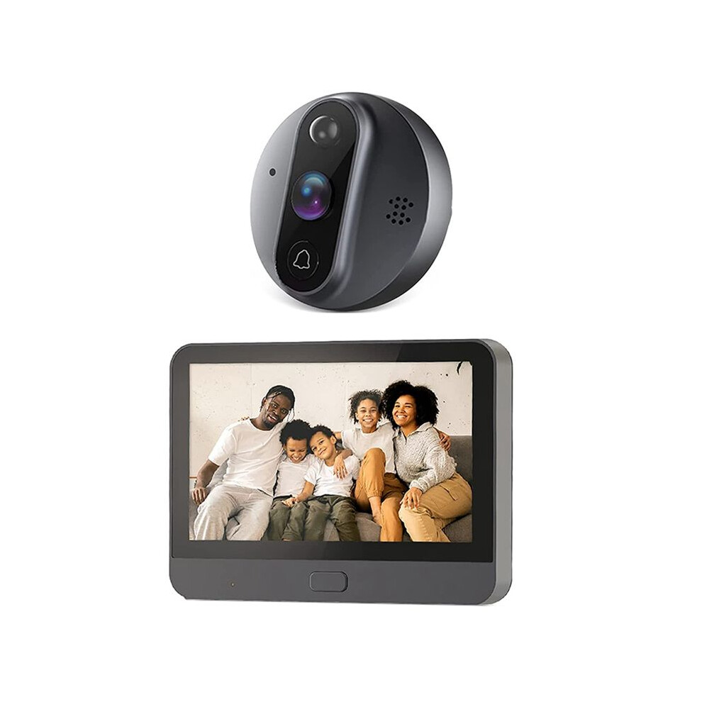 Tuya 1080P Wifi Door Bell Eye Peephole Camera 5000Mah Audio 4.3Inch Pir Fhd Infrared For Alexa 4711089212104