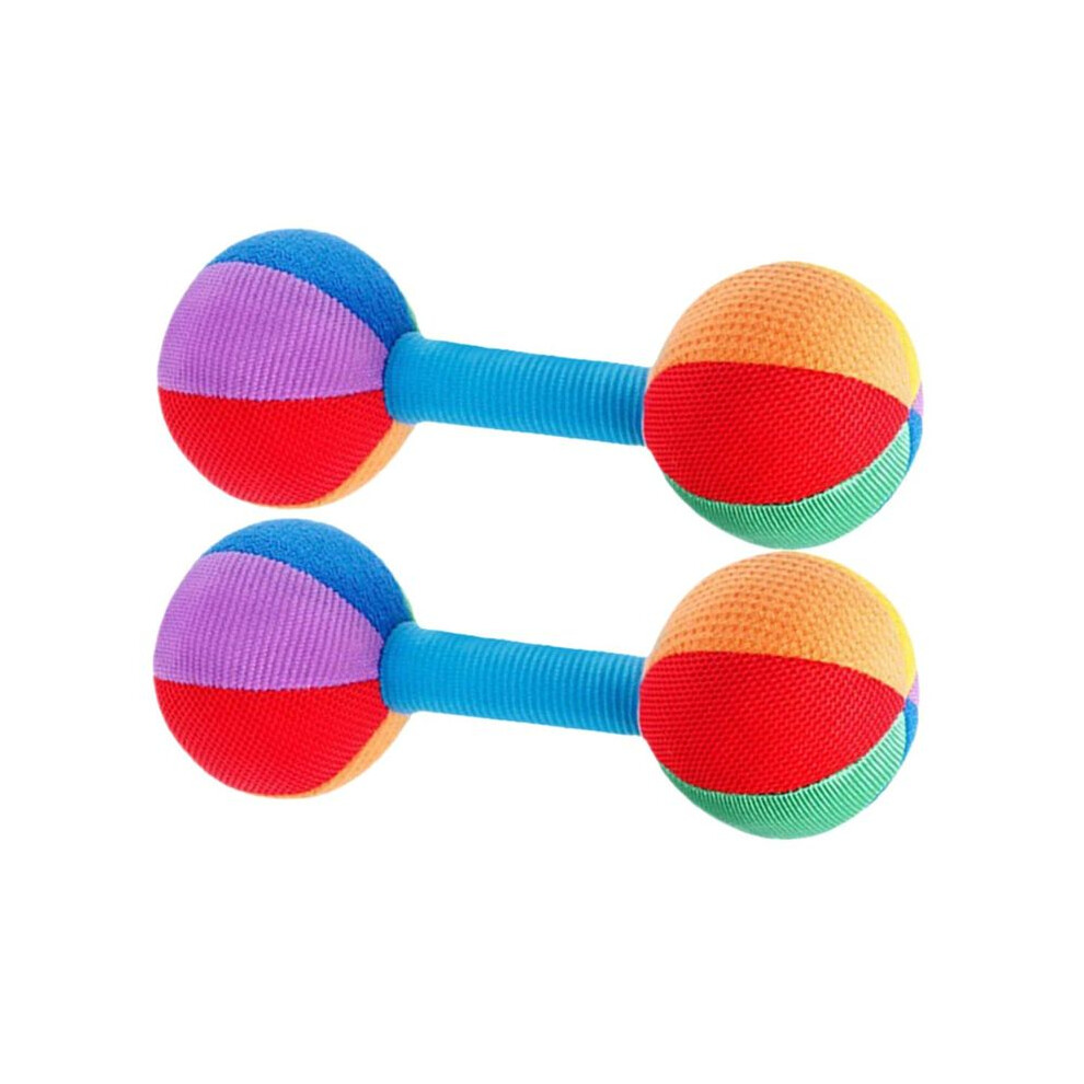 2PCS Grasp Training Dumbbell 0-1 Year Old Baby Auditory Perception Training Chewable Sand Hammer Rattle Toy
