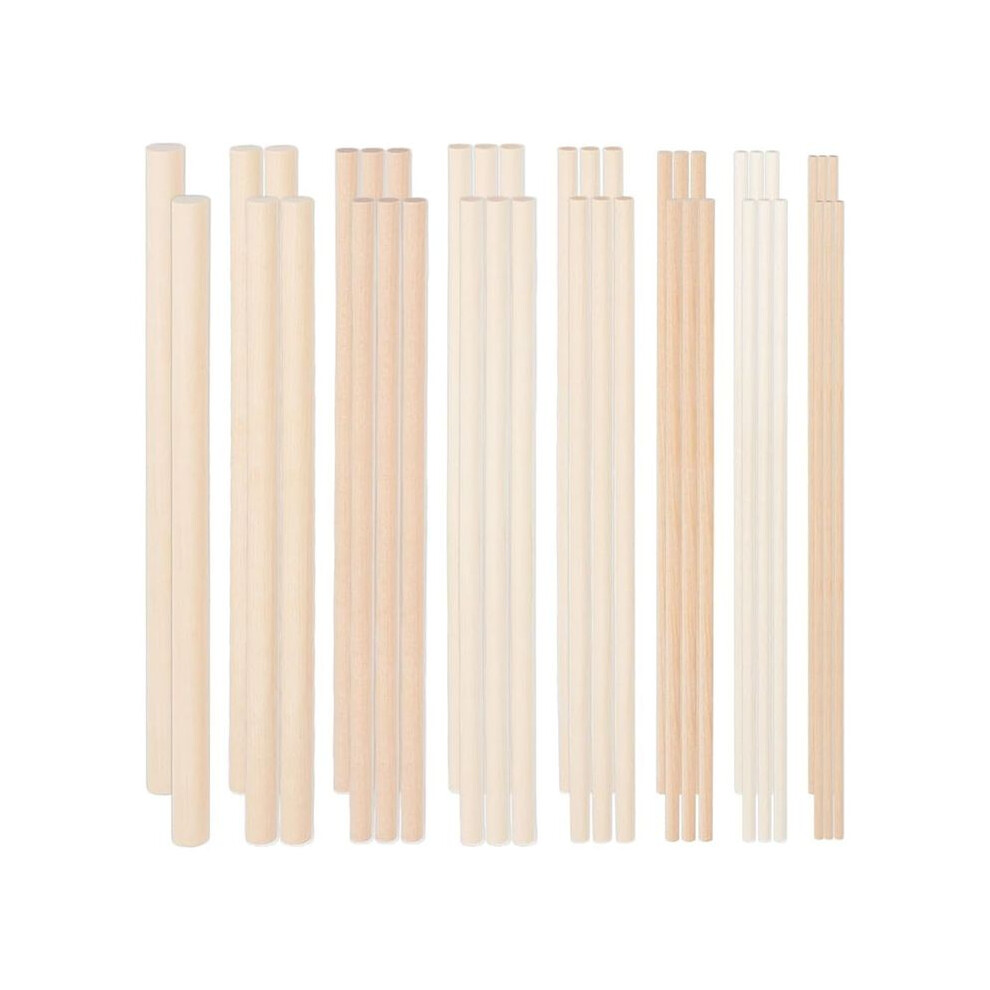 42Pieces Wooden Dowels Various Sizes Round Dowel Rods Beech Wood Sticks Kit Unfinished Wooden Hardwood Sticks Diy Crafts 6031612557891