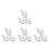12Pcs Ceramic Hand Shape Egg Stand White Decorative Easter Tabletop 8
