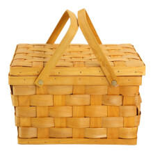 France Style Picnic Basket Bread Baskets Hiking Storage Box Cake Table Decorating Food Photography Hand-Wood Color