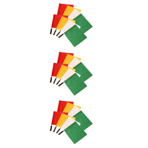 24Pcs Sport Referee Flags Assorted Colors Stainless Steel Handle 2