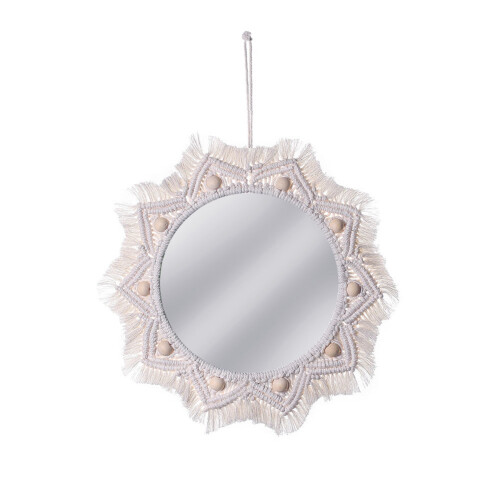 Macrame Mirror Handmade  Makeup Mirror Compact Bohemia Decoration Home Bedroom Decorative Wall Mirror