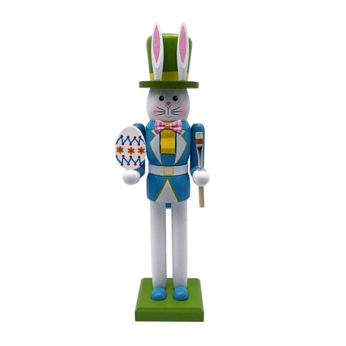 12inch Wooden Nutcracker Decorations,Easter Bunny Wooden Nutcracker Decor,Easter Nutcracker Figure,Nutcracker Ornament A