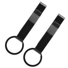 Edelstahl-Gürtel-Schlüsselanhänger mit Schnellverschluss, Schwarz