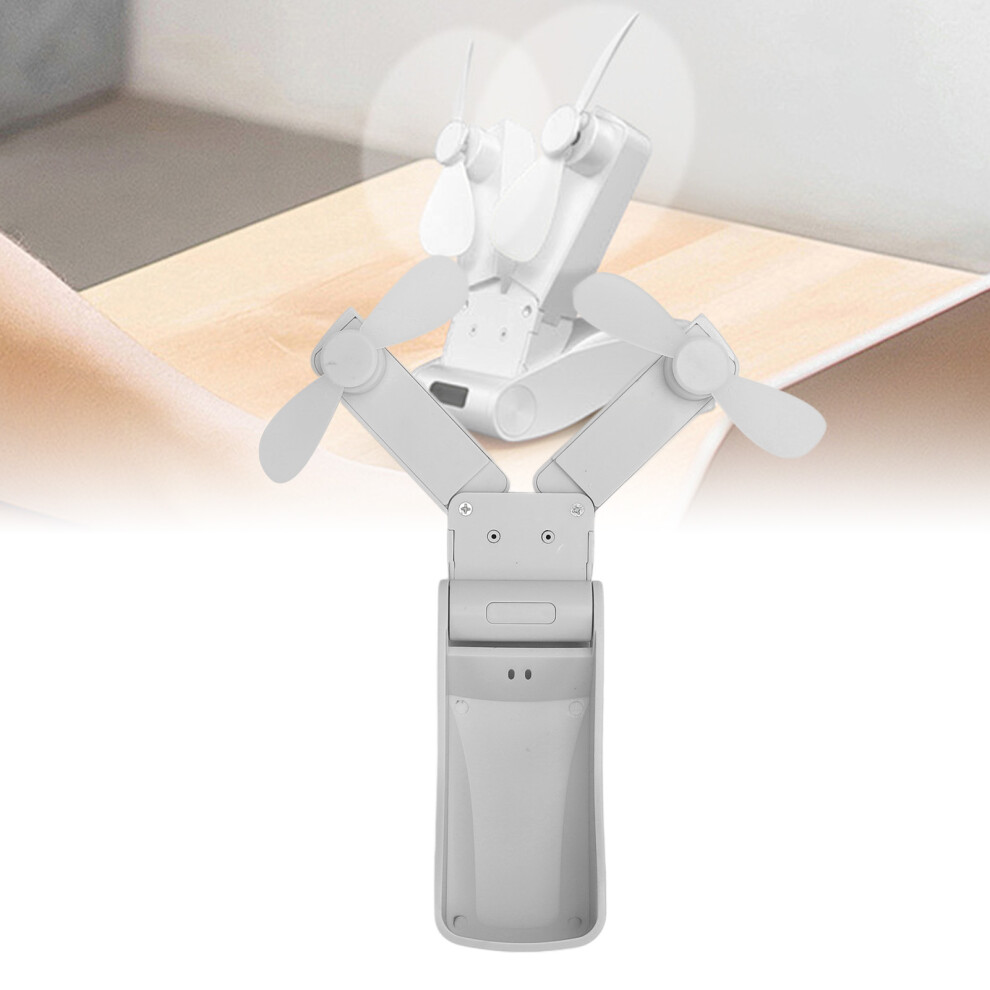 Dual Head Foldable Handheld Fan Usb Rechargeable 500Mah White 4941391044142