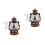 2Pcs Multi LED Christmas Snow Globe Lantern Music Box Battery USB 8