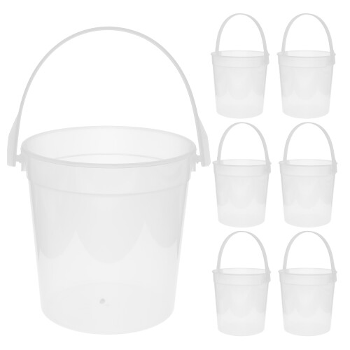 30Pcs Clear Buckets with Handle for Drinks Food Storage White 2