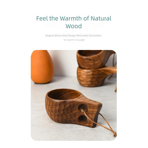 Natural Wood Coffee Bean Measuring Scoops-Double hole cup 1