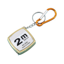 Handsleutelhangers 2 meter meetlint Kleine vierkante vorm-Goud