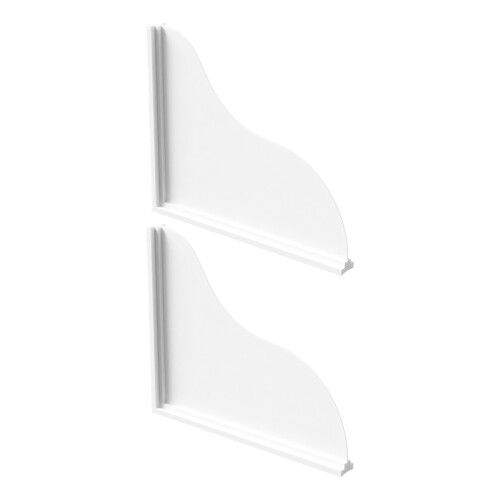 2 Pieces Soft Rubber Water Barrier Panels Prevent Leakage-White