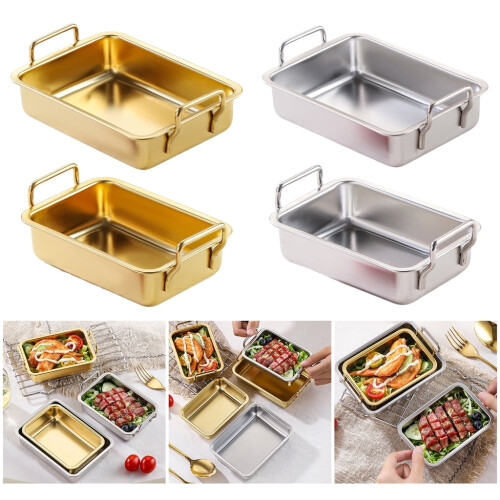 Stainless Steel Rectangle Oven Tray for Casserole Pizza 2