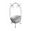 Rural Encouraged Iron Plant Basket-Large vintage white 1