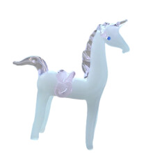 Glazen Paardenbeelden Glaskunst Dierensculpturen-wit jadepaard