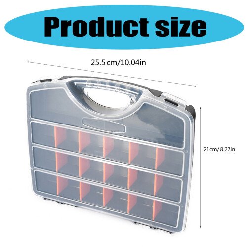 Plastic Tool Storage Box with Adjustable Compartments 1