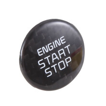 Echt Carbonfaser-Aufkleber für die Start-/Stopp-Taste mit Einer Taste und Motorknopfabdeckung für Stinger 2018-2022, Carbonfasermuster