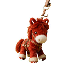 Premium Furry juvenile Horse Keychains With Reinforced-Red